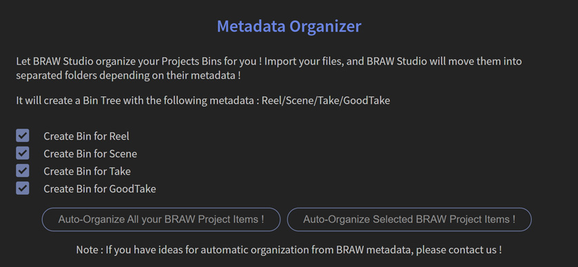 Autokroma BRAW Studio Metadata Organizer Premiere Pro