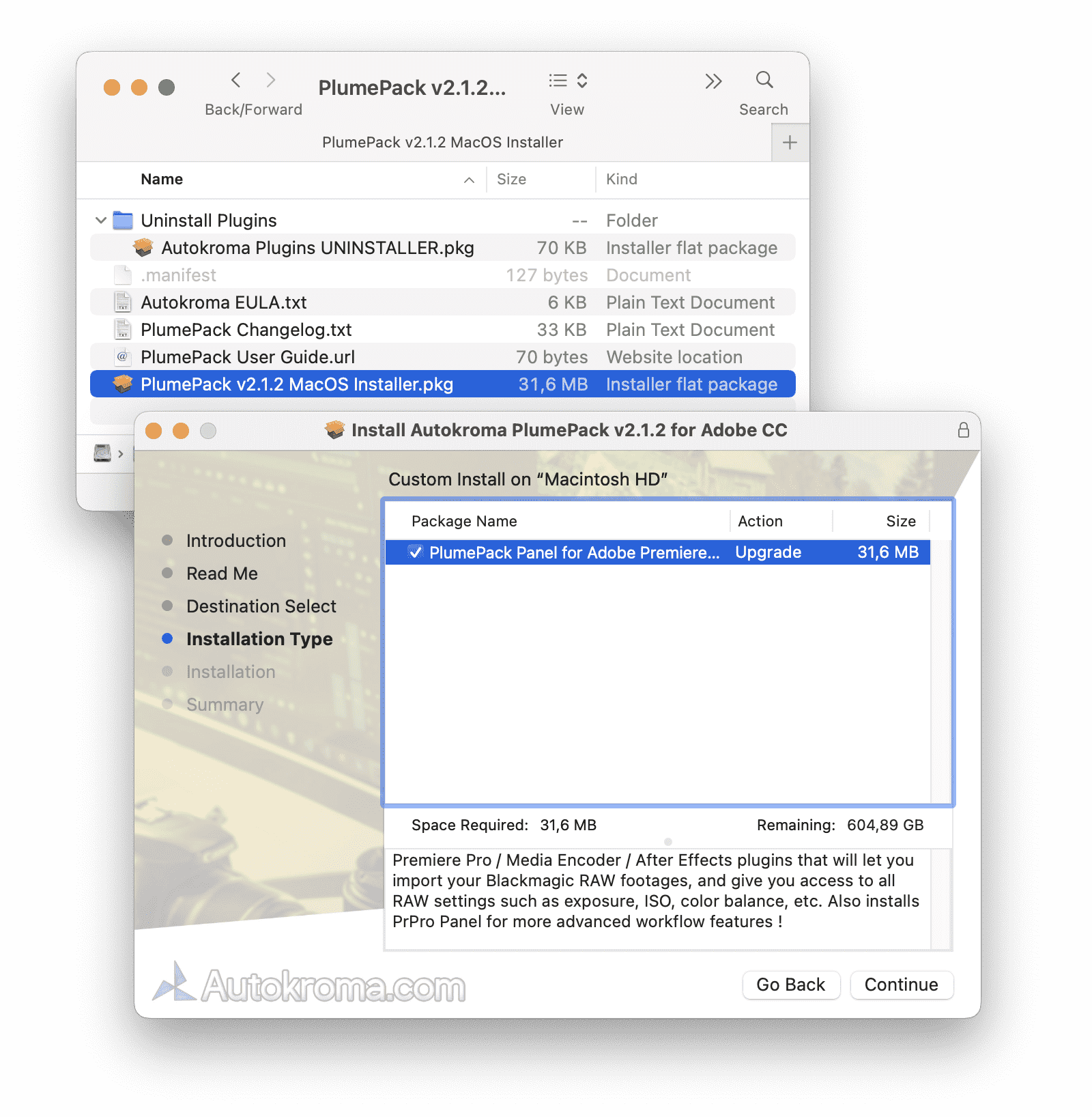 Installer PlumePack macOS