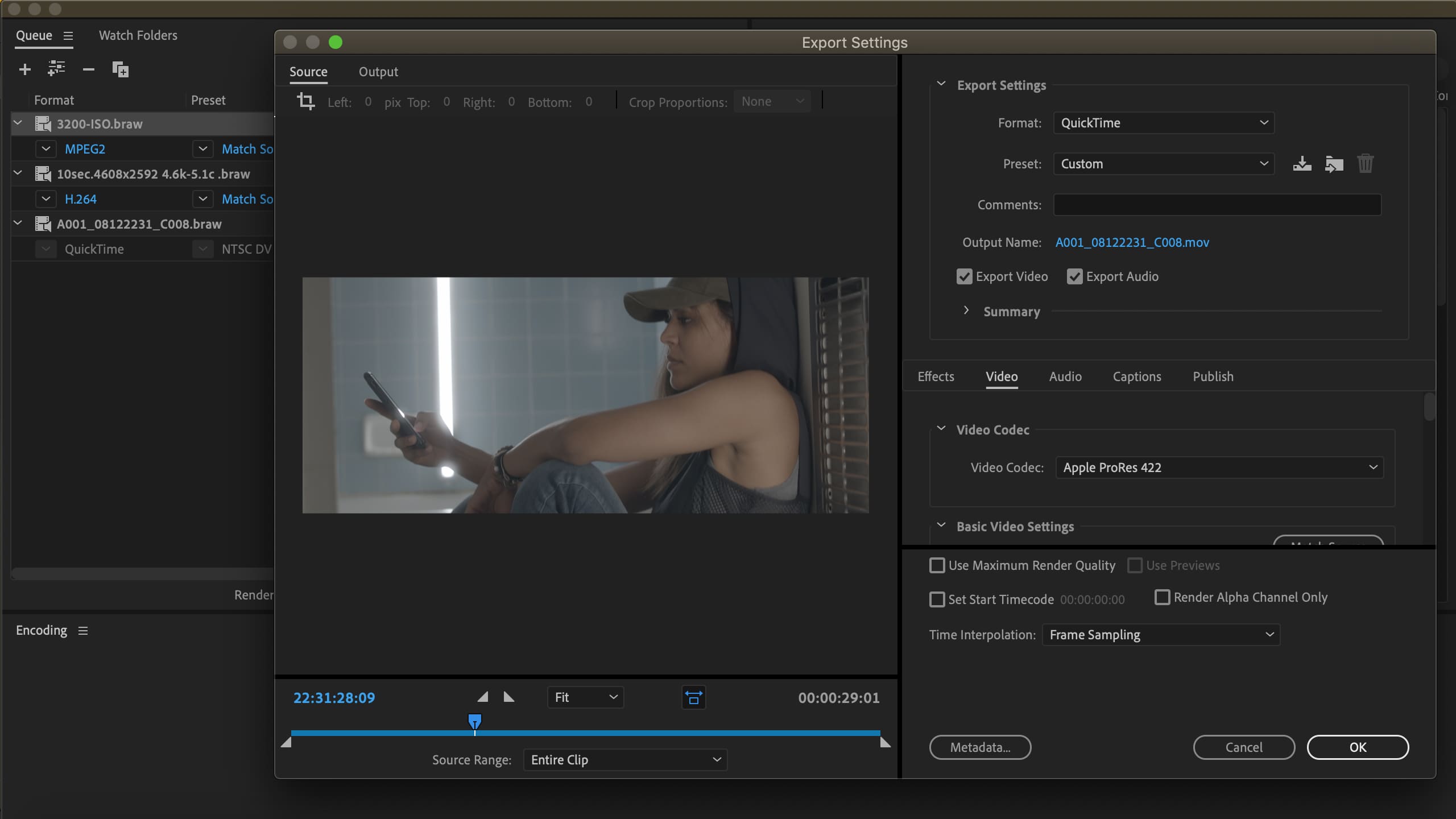 BRAW Studio for Adobe Premiere Pro and Adobe Media Encoder on Mac OSX (Blackmagic RAW importer plugin screenshot)